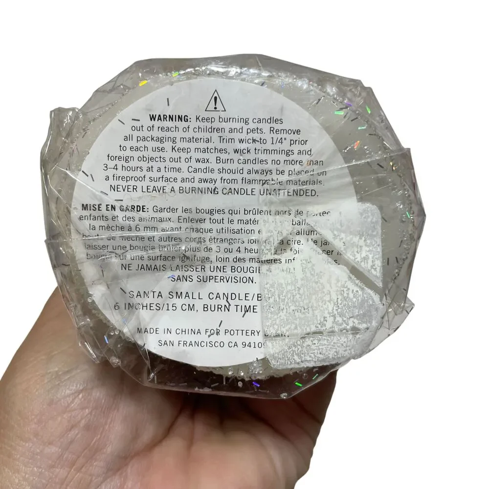 Pottery Barn Vintage Santa Claus Candle NEW 6